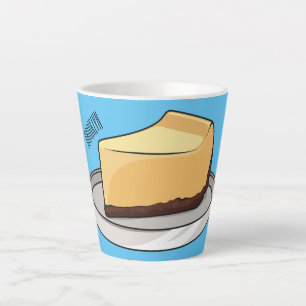 Cheesecake cartoon illustration latte mug