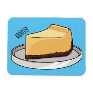 Cheesecake cartoon illustration magnet