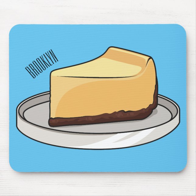Cheesecake cartoon illustration  mouse pad (Front)