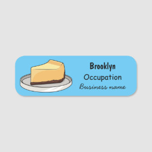 Cheesecake cartoon illustration name tag