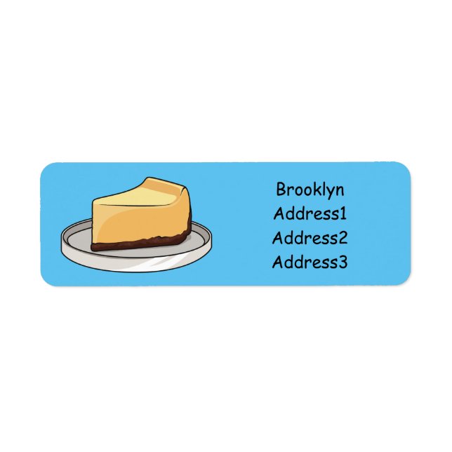 Cheesecake cartoon illustration return address label (Front)