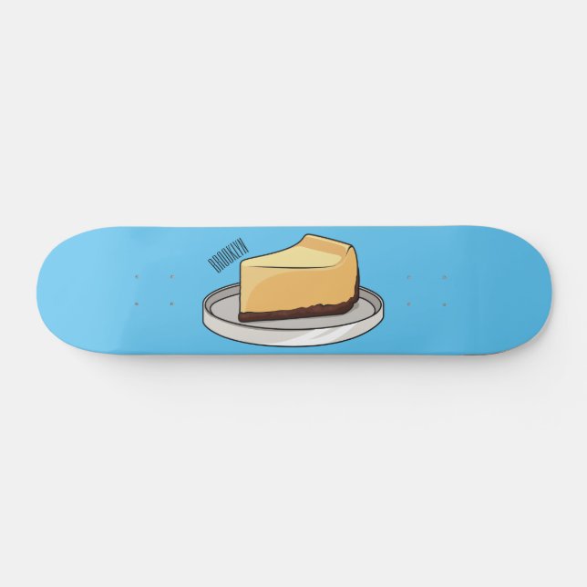 Cheesecake cartoon illustration skateboard (Horz)