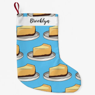 Cheesecake cartoon illustration small christmas stocking