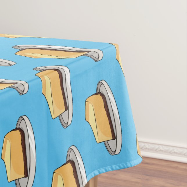 Cheesecake cartoon illustration tablecloth (In Situ)