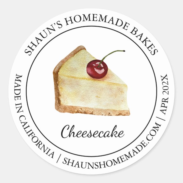 Cheesecake Dessert Baking Modern label (Front)