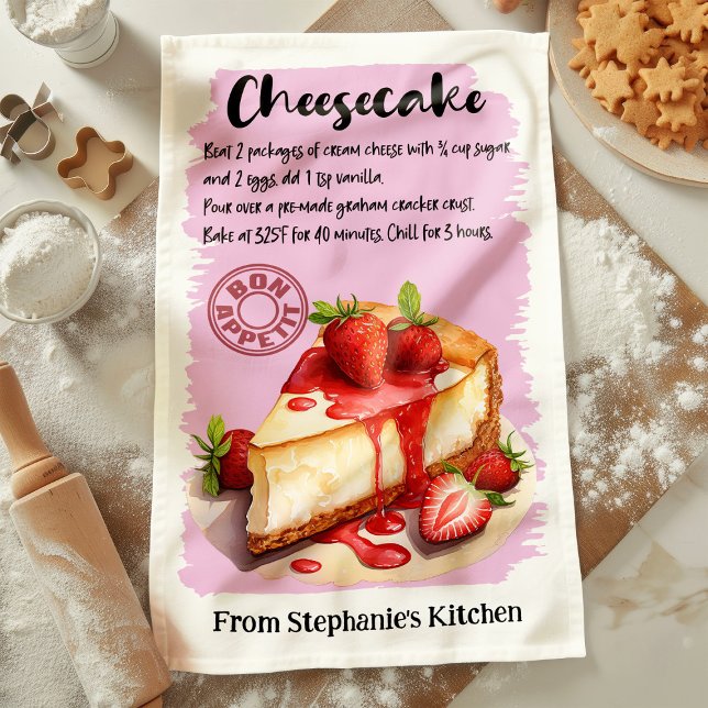 Cheesecake Recipe Personalised Tea Towel (Creator Uploaded)