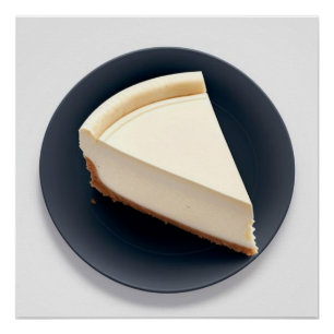 Cheesecake with a Dark Circle Background Poster