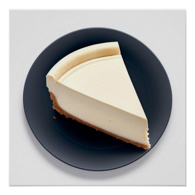 Cheesecake with a Dark Circle Background Poster (Front)
