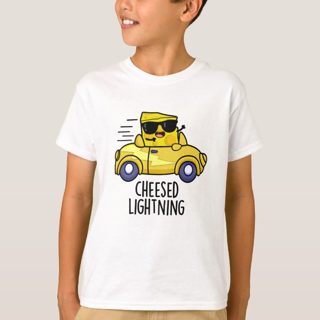Cheesed Lightning Funny Cheese Pun  T-Shirt (Front)