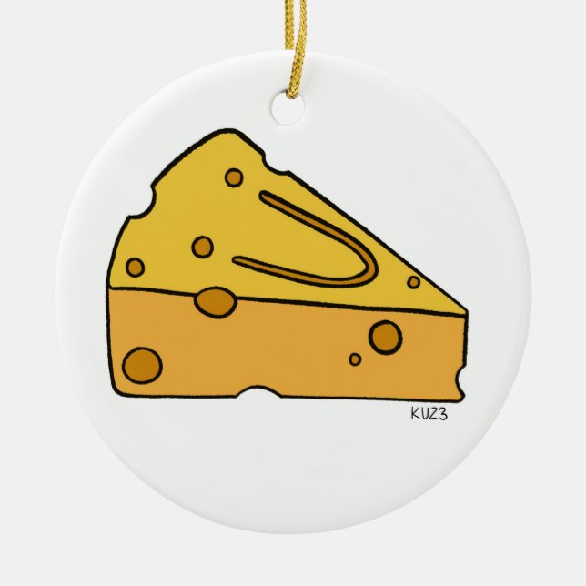 Cheesin' Cutie Cheese Ceramic Ornament (Front)