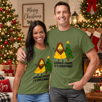 Cheesus Christ It’s Christmas Funny Cheese T-Shirt