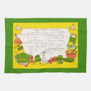 Cheesy Chicken Casserole Recipe Tea Towel