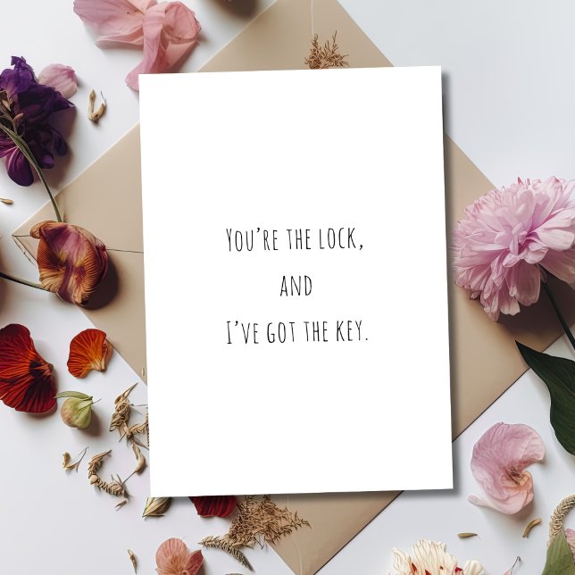 Cheesy Dirty Lock & Key Funny Adult Valentine Holiday Card (Creator Uploaded)