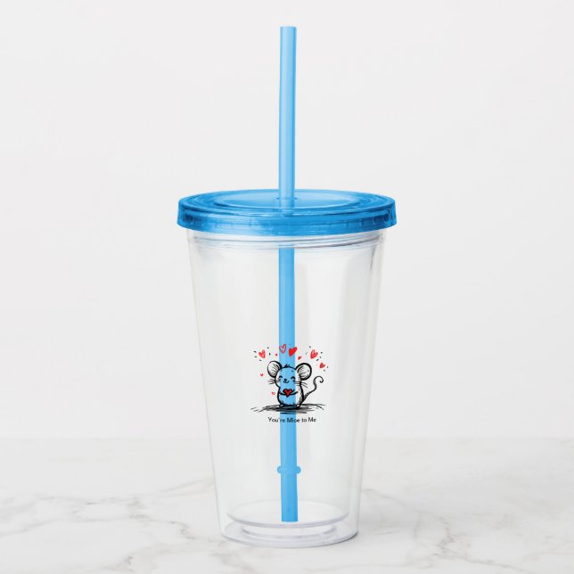 Cheesy Love Mouse Acrylic Tumbler (Front)