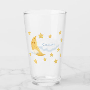 Cheesy Moon & Stars Personalised Fluffy Cloud Cute Glass