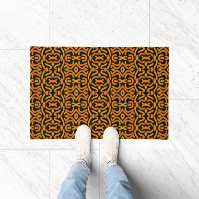 Cheesy Noodle Doodle Art Mirrored Image Pattern Doormat (Indoor)