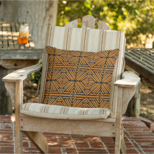 Cheesy Noodle Doodle Art Symmetrical Lined Pattern Cushion