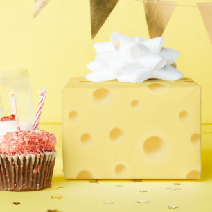 Cheesy Present Funny Realistic Cheddar Cheese Wrapping Paper