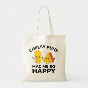 Cheesy Puns Mac Me So Happy Tote Bag