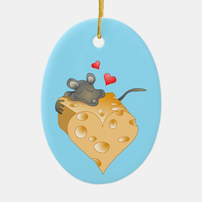 Cheesy Valentine Ceramic Ornament (Front)