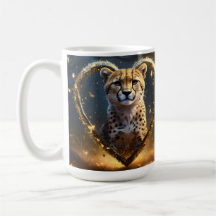 Cheetah: A Golden Love Heart Coffee Mug