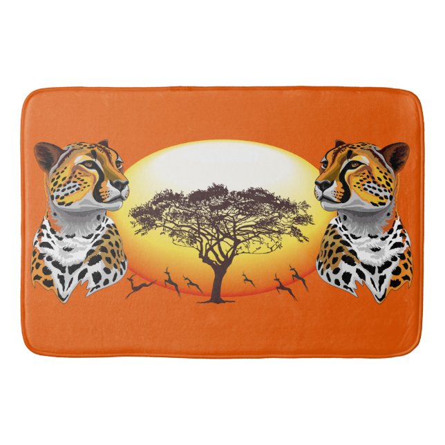 Cheetah African Feline Wild Animal Bath Mat (Front)