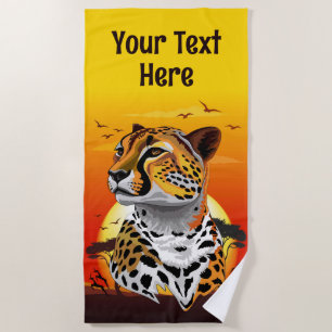 Cheetah African Feline Wild Animal Beach Towel