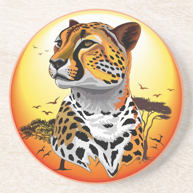 Cheetah African Feline Wild Animal Coaster (Front)