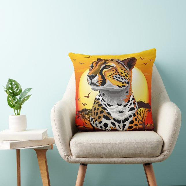 Cheetah African Feline Wild Animal Cushion (Chair)