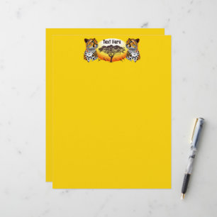 Cheetah African Feline Wild Animal Custom Letterhead
