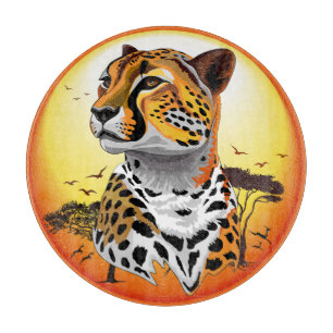 Cheetah African Feline Wild Animal Cutting Board