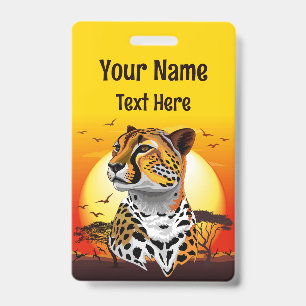 Cheetah African Feline Wild Animal ID Badge