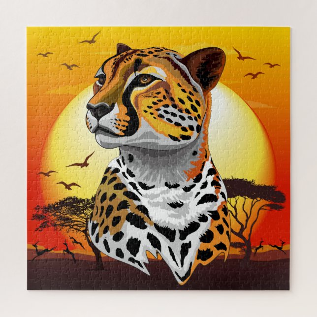 Cheetah African Feline Wild Animal Jigsaw Puzzle (Vertical)