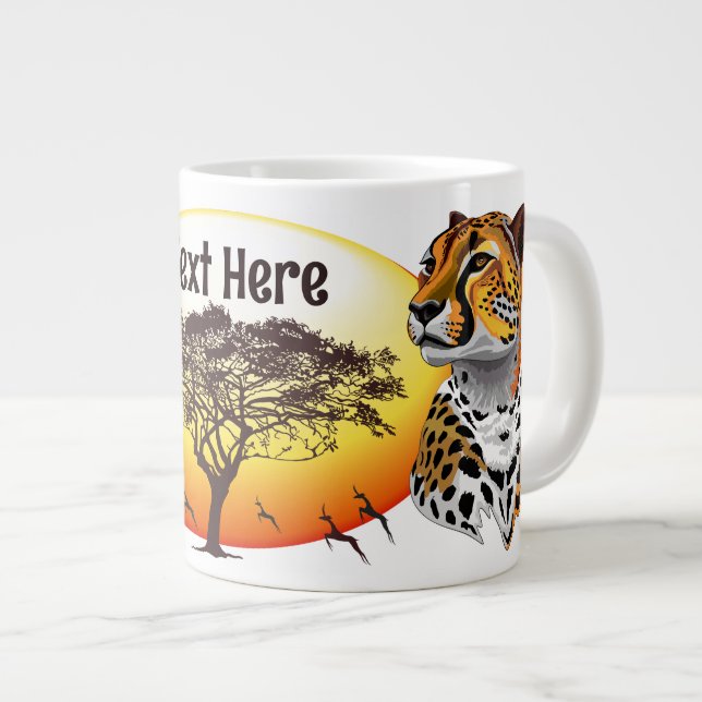 Cheetah African Feline Wild Animal Large Coffee Mug (Front Right)