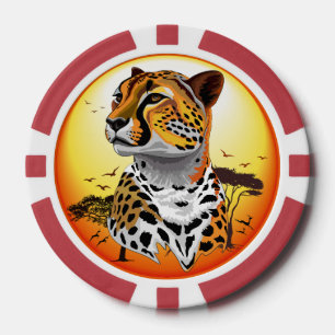 Cheetah African Feline Wild Animal Poker Chips