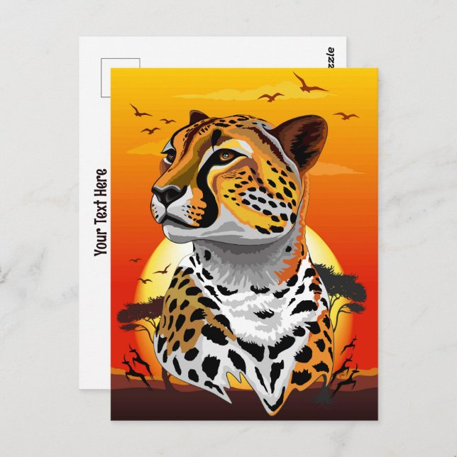 Cheetah African Feline Wild Animal Postcard (Front/Back)