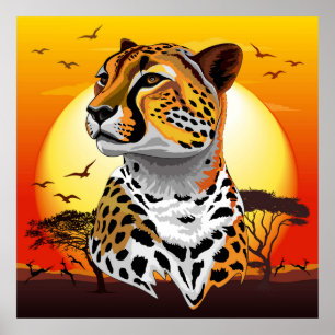 Cheetah African Feline Wild Animal Poster