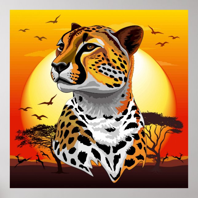 Cheetah African Feline Wild Animal Poster (Front)