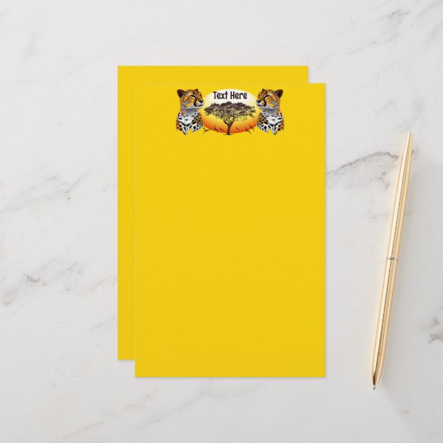 Cheetah African Feline Wild Animal Stationery (Front/Back In Situ)