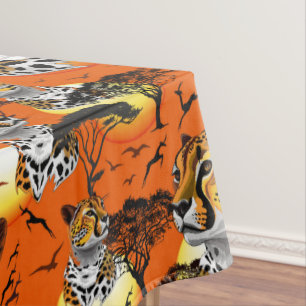 Cheetah African Feline Wild Animal Tablecloth