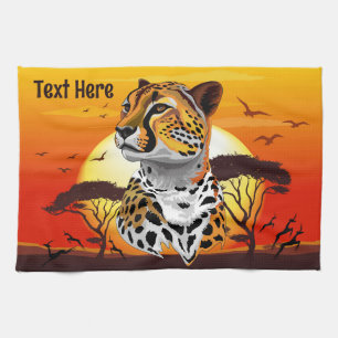 Cheetah African Feline Wild Animal Tea Towel