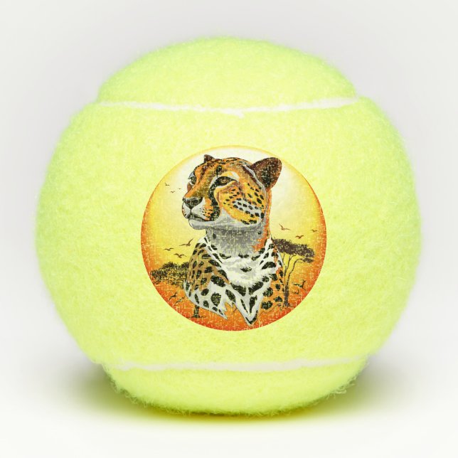 Cheetah African Feline Wild Animal Tennis Balls (Front)