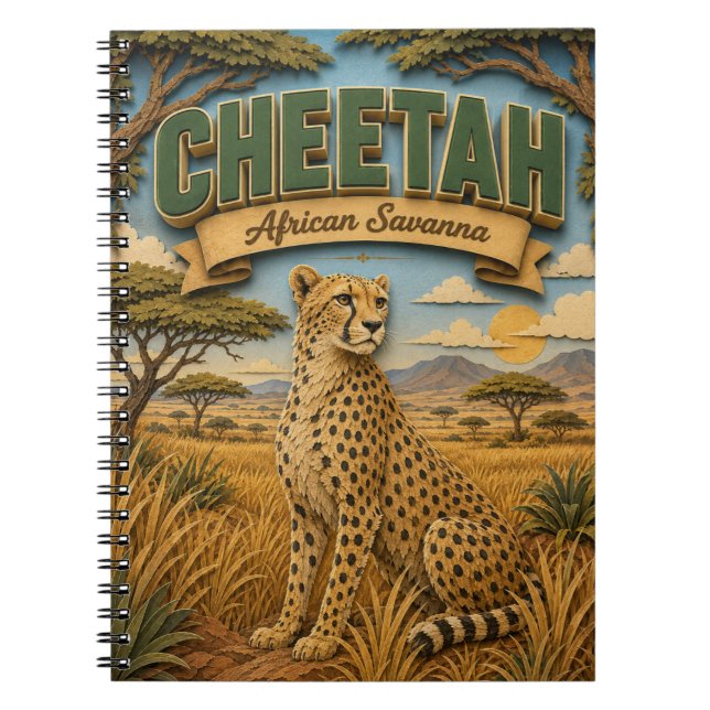 Cheetah African Savanna POPCUT Notebook (Front)