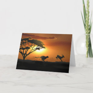 Cheetah and Gazelle greeting card