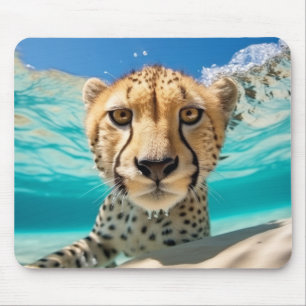Cheetah Animal Fun Nature Playing Water Mouse Pad