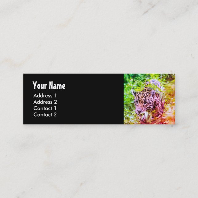 Cheetah Animal Funky Photo Mini Business Card (Front)