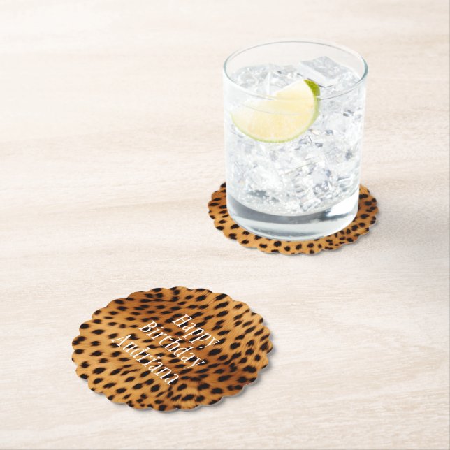 Cheetah Animal Fur Paper Coaster (Insitu)