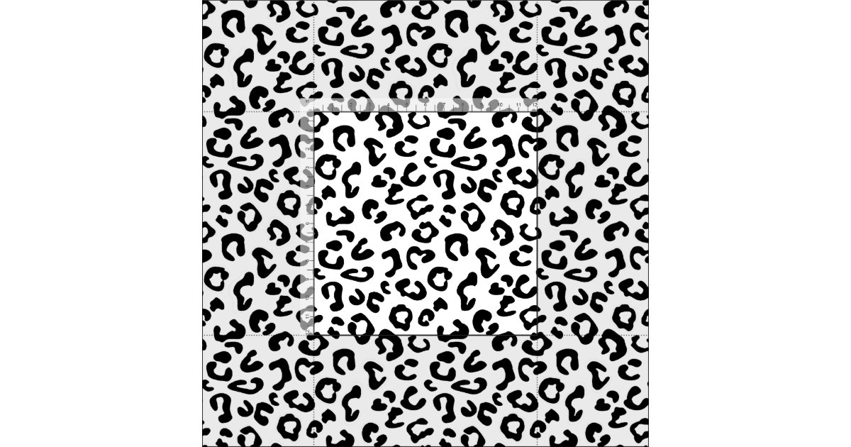 Cheetah Animal Print in Black and White Fabric Zazzle