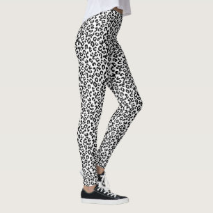 Cheetah Animal Print in Black and White Leggings