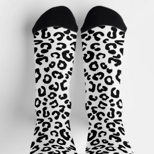 Cheetah Animal Print in Black and White Socks